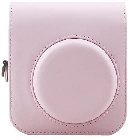 Frankmate Étui de protection compatible avec appareil photo instantané Fujifilm Instax Mini 12 avec poche pour accessoires et sangle réglable, rose bonbon, Mallette cosmétique