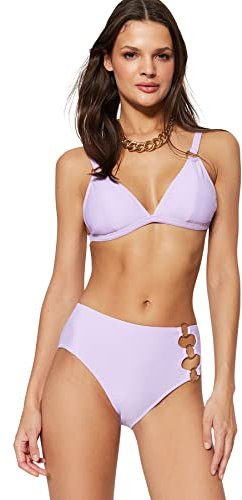TRENDYOL Damen Bikinihose mit normaler Taille Bademode, Flieder, 40
