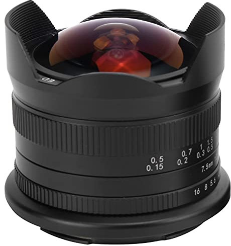 Obiettivo Fish-eye da 7,5 Mm F2,8 II M Mount Messa a Fuoco Fissa Ultragrandangolare per Canon EOS M/M2/M3/M5/M6/M6 II/M10, M100, M200, M50 e Altri Obiettivi con Innesto M