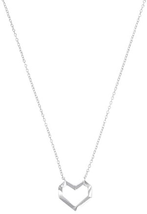 s.Oliver Collier 925 Sterling Silber Damen Halsschmuck, mit Zirkonia synth., 42+3 cm, Silber, Herz, Kommt in Schmuck Geschenk Box, 2036849