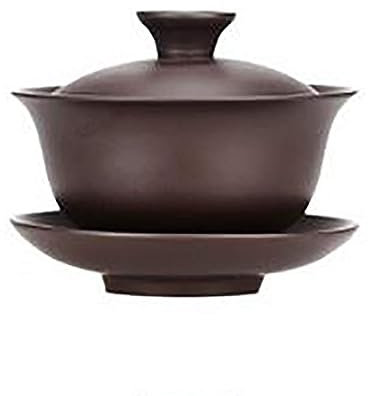 JTBDWOSK Gaiwan aus Lehm Chinese Gaiwan Vier Tassen aus Yixing Ton Zisha Gaiwan Gaiwan Teetasse lila Sand Gaiwan einzigen Satz Tee Tee-Set,D