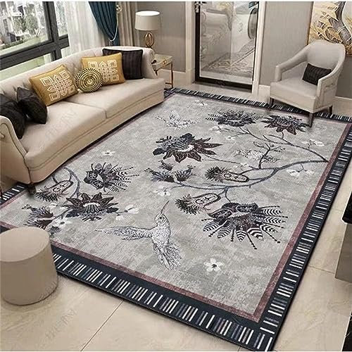 RUGMRZ Teppich Babyzimmer Wohnzimmer Tiere sind einfach und modern Teppich babyzimmer grau teppichläufer waschbar Balkon deko Teppich babyzimmer vintage130x200CM