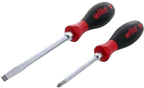 Wiha 53082 2 Piece SoftFinish X Heavy Duty Slotted and Phillips Screwdriver Set