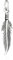 NKlaus 28x7mm Kettenanhänger Feder 925 Silber massiv Ketten-Charm-Anhänger minutiös 15289
