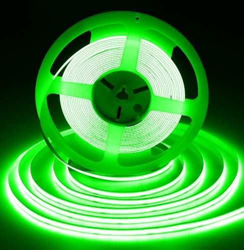iNextStation COB LED Streifen 10M Grün, DC24V LED Strip Lights Flexibel CRI93+, Breite 8mm Uniform Lichtband für Unterbau, Schlafzimmer, TV, Küche, DIY Heimdekoration (Ohne Netzteil)
