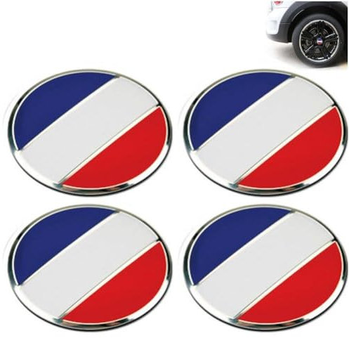 Wudaizhi 4pcs/Set Car Wheel Center Hub Caps Aufkleber Amerika Deutsche Frankreich Flagge 3D -gewölbter Aufkleber Für Auto -Auto -radmitte -hubkappen