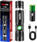 Torch Rechargeable, Adjustable Focus Torches LED Super Bright with 4 Modes, Portable Small Torch with Clip, Waterproof Flashlight for Power Cut, Emergency, Camping, Hiking, Outdoor