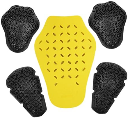 perfeclan 5x equipo de protección para motociclismo, equipo de protección corporal extraíble para chaquetas de motocicleta, almohadilla trasera para hombros y