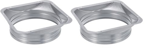 PATIKIL 8 Inch Duct Connector Flange, 2 Pcs Metal Straight Pipe Flange Square to Round Interface Air Duct for Heating Cooling Ventilation HVAC System
