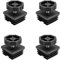 Supertool Lot de 4 pieds de nivellement réglables - 38 x 38 mm - Tubes carrés - Embouts pour pieds de chaise avec filetage de réglage - Noir
