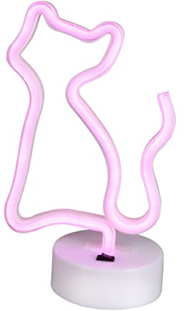 Uonlytech 1 Jeu néons cutybella chat veilleuses room decor night light décoration pour Veilleuse LED néon créatif décor de chat lumière petite veilleuse néon décoratif Plastique rose