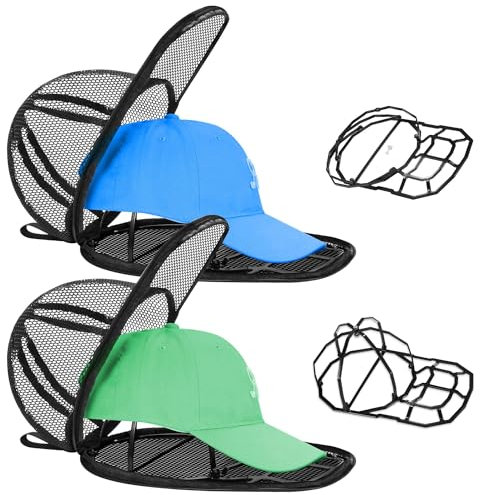 JGGDDU Hut-Unterlegscheibe für Baseballkappen, Cap Washer für Baseballmützen, Baseball Cap Waschgestell für Waschmaschine oder Geschirrspüler, Faltbarer Gebogener Käfig-Reiniger, 2 Stück, Schwarz