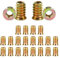 Insert Fileté pour Bois, M6 Inserts filetés, 20 Pièces Insert pour Meubles en Bois, 20mm/0,79in, Insert De Filetage en Bois en Acier Au Carbone Galvanisé, pour Meubles, Lit, Armoire