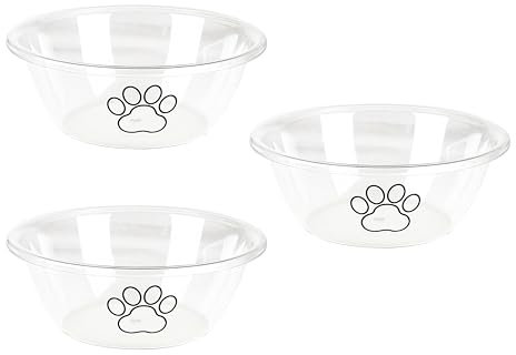 Dog Bowls,3 Pack dog water bowl Or dog food bowl,Personalized Clear large dog bowls with Dog Paws and Bones, BPA Free-Desirable Food and Water Bowls for Large, x-Large, and Huge Dog (3000ML)