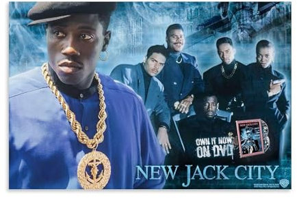 ZAJSGPUR Crime Movie New Jack City Poster Dekorative Malerei Leinwand Wandkunst Wohnzimmer Poster Schlafzimmer Malerei 12x18inch(30x45cm)