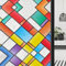 ConCus-T Stained Glass Window Film Privacy Film Geometric Self Adhesive Vinyl Static Cling Colorful 3D Sun Blocking Glass Door Covering for Home Office, 44.5 x 200 cm