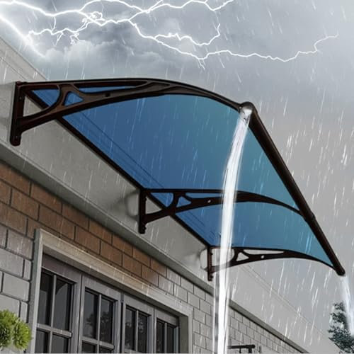 BRCYKRWY Auvent pour Porte D'entrée,100 X 150cm,Auvent De Terrasse,Auvent De Porte Et Fenêtres,Fenêtres Auvent Transparent pour Porte D'entrée,auvent De Porte D'entrée en Aluminium,Contre La Pluie Et