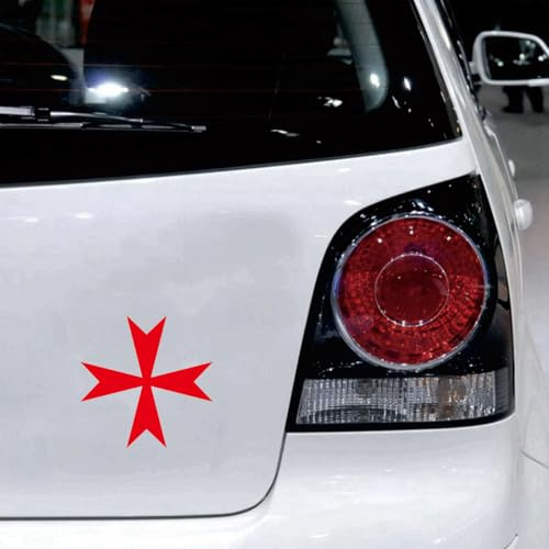 Malteser Kreuz Malta Aufkleber Decal Vinyl - 3 Pack Rot 10,2cm - für Auto Boot Laptop Becher Ohne Hintergrund Konturschnitt