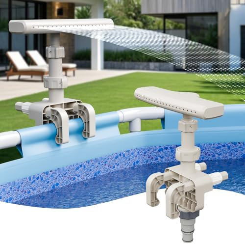 Pool Springbrunnen für oberirdische Pools - Verstellbarer Pool Wasserfall Sprinkler Schwimmbad Rahmenbefestigung, Pool Wasserbrunnen für Entspannung und Kühlung, Outdoor Aufstellpool Zubehör