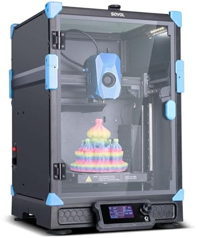 Sovol Zero 3D Printer, 1200mm/s High Speed CoreXY 3D Printers with Eddy Scanning & Pressure Sensing, 350℃ Nozzle, XYZ Full Linear Rails Open Source Build Volume 152.4x152.4x152.4 mm