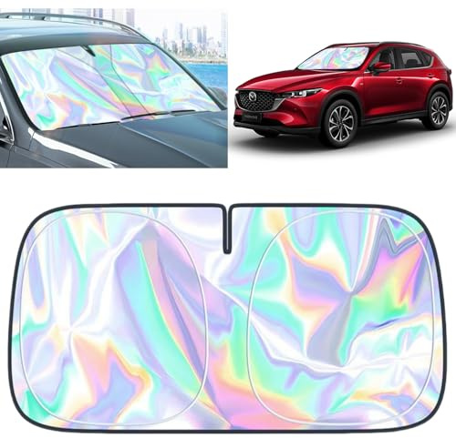 para Mazda CX5 Parasol de Parabrisas - Cubierta Plegable de Parabrisas Parasol CX5 2013-2025 Accesorios Protege el Coche de los Rayos del Sol UV Reflectante Superpuesto Parasol de Ventana