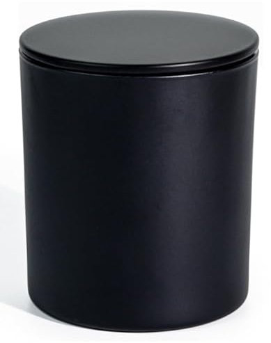 JULWHISPER 300ml Candle Jars with Lids, Black Matte Tumbler Jar with Silver Interior for Candle Making Candle Tins Candle Making Supplies - Black Matte 12 Jars with 12 Lids