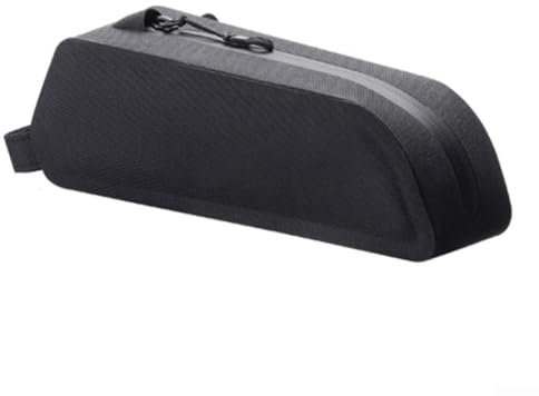 HomeVortex Fahrrad-Vorderrahmen-Tasche, wasserdicht, Zubehör für Mountainbike, Rennrad, 600D-Polyester, stromlinienförmiges Design, einfache Installation, 24 x 7,5 x 7,5 cm, Schwarz