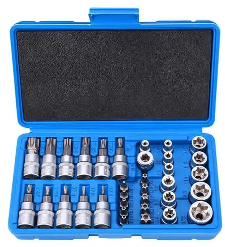 Ensemble de 34 Douilles Torx Robuste, Douille Torx Femelle, Coffret Douille Torx, Embout Torx, Outils Mecanique Automobile