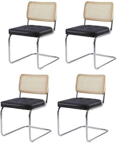 Set Besucherstuhl，Konferenzstühle，Freischwinger stühle，Bürostühle，Esszimmerstuhl，Geeignet für Konferenzraum/Wartezimmer/Büro/Restaurant，Hohe Kugel Schaumstoff Pu Sitzkissen,A-4PCS