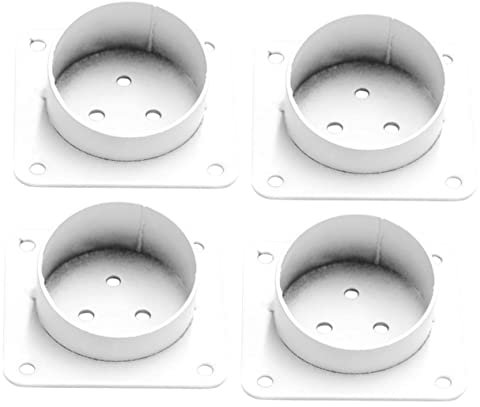 SEWACC 4 Stück Möbelbeine Anschlussrohre Tischbein Befestigungsplatten für Tischfüße für Stühle Sofas und Möbelreparatur Stabile Eisenkonstruktion Weiß Ømm Ømm