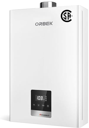 ORBEK Tankless Water Heater Natural Gas Indoor, 100K BTU 4.3 GPM,OFC Copper