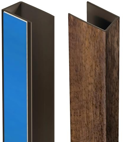 schattenfreu.de Rollo U Führungsschiene (Paar) – Rollos Seitenführung, Schienen für Verdunklungsrollo, Kassettenrollo, Thermo-Rollo, in 10-240 cm Länge, Kunststoff, Helles Holz