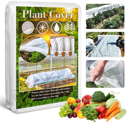 Apritsce Tela Protectora de Plantas Antiheladas, Vellón de Jardín, Manta Térmica para Plantas, 30g/m² Tela Antiheladas para Jardín, Forro Polar para Jardín, Cobertura contra Frío y Heladas 2.5 * 10m