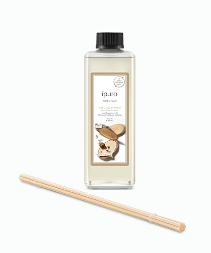 ipuro Essentials Nachfüller CEDAR WOOD Raumduft 500 ml - Refill Raumerfrischer mit Orange, Zitrone, Rosmarin, Ylang Ylang, Sandelholz & Vanille Duft Aroma- Diffuser Lufterfrischer Nachfüllflasche