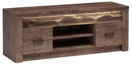 Masseno TV-Schrank ZERI 137 cm Fernsehschrank mit 2 Türen TV-Lowboard für Wohnzimmer Modern 137x42x53 cm Braun