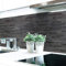 Küchenrückwand Steinwand Dunkel Premium Hart-PVC 0,4 mm selbstklebend - Direkt auf die Fliesen, Größe:120 x 80 cm