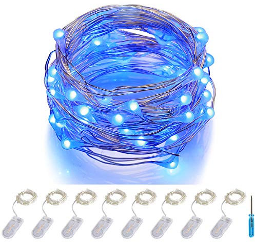 ITART LED Blue Fairy Lights Battery Operated Starry LED String Lights Silver Wire 20LEDs / 2M for Handcraft DIY Jellyfish Costume Halloween Christmas Bedroom Wedding Party Decorations Lights