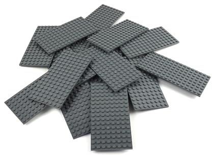 LEGO 10 x Plate 8 x 16 Dark Bluish Gray