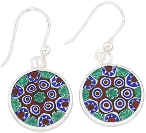 Millefiori Runde Ohrringe - Silber