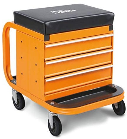 Beta Seggiolino con Cassettiera 2258-O: Carrello Meccanico con Seduta Ampia e 3 Cassetti, Struttura in Lamiera e Seduta Comoda