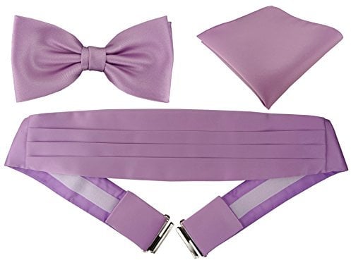 TigerTie Kummerbund Einstecktuch Satin Fliege in flieder - Schärpe Leibbinde
