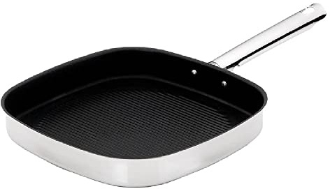 Teka - Grill Cuadrado Antiadherente Acero Inoxidable - 27 x 27 cm | Durabilidad y Resistencia