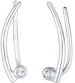 Elli Ohrringe Damen Ear Climber mit Kristalle in 925 Sterling Silber
