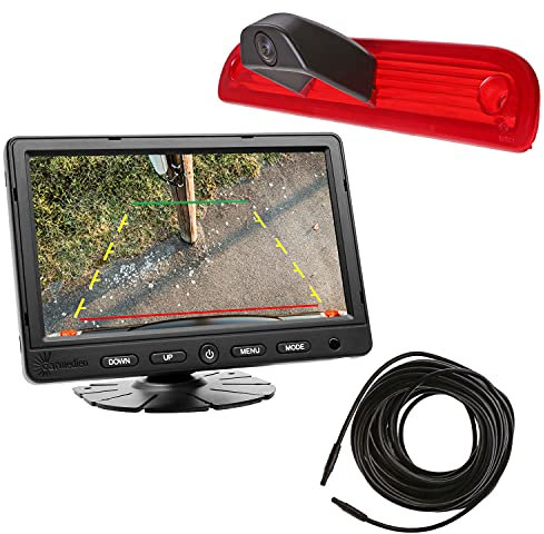 Carmedien Rückfahrsystem cm-RFSFD für FIAT Ducato Peugeot Boxer Citroen Jumper Rückfahrkamera Bremslichtkamera 200° Abstandslinien