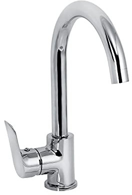 Cascade Cadence Single Lever Swivel Spout Modern Kitchen Sink Basin Mixer Tap with UK Standard Fittings - Chrome