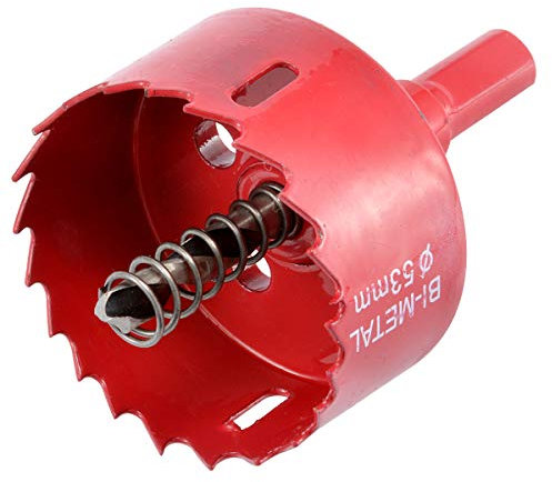 KATUR Lochsäge für Holz, 53mm HSS Bi-Metall Lochschneider für Rohrentlüftung, separater Bohrer mit Sechskantschaft, glattes, schnelles Schneiden für Kunststoff, Sperrholz, Trockenbau, Gipskarton