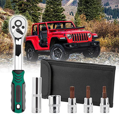 Drimfly Aufgerüstet, für Jeep Hard-Top- und Türentferner, Torx-Set, für Jeep Wrangler JK JL Rubicon Sahara Sports 2007–2020