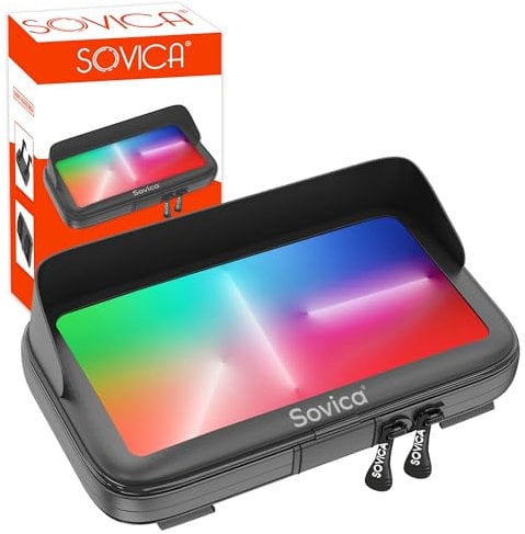 Porta cellulare moto bici impermeabile custodia con visiera antiriflesso universale compatibile con smartphone con schermo da 4 a 7,6 Compatibile con tutti i tipi di manubri Doppia cerniera