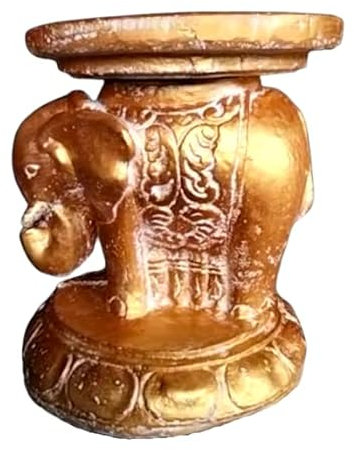 La Vida en Led Elefante Base Sombrilla Balinesa Gold Antique (Gold)