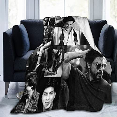 Huaaiwangy Shah Actor Rukh Khan Überwurfdecke, ultraweiches Flanell-Fleece, leichte Überwurfdecke, warme Klimaanlagen-Decke für Couch, Sofa, Bett, 203 x 152 cm